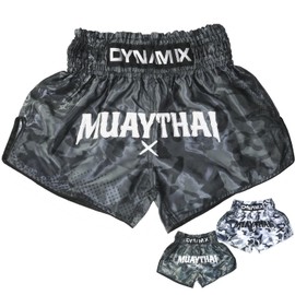 Dynamix Athletics Muay Thai Shorts Predatex Camo - Martial Arts Shorts for Thai Boxing and Muay Thai for Men with Camouflage Pattern, green camo, XL