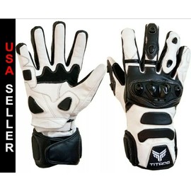 Titano Motorbike Motorcycle Gloves Bike Real Leather CE Armored Knuckle Pro Size Medium