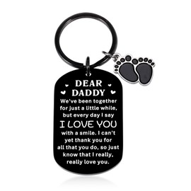 Father's Day New Dad Gifts for Him Expecting dad First-Time Dad Keychain Gift for New Dad Father to Be Birthday Gifts from Unborn Baby Son Daughter First Father's Day Baby Announcement Gifts for Men