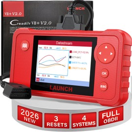 LAUNCH Creader VII+ V2.0 OBD2 Scanner Diagnostic Scan Tool, 2026 New Automotive Check ABS SRS Transmission and Engine Code Reader, 3 Reset Oil Service/Throttle Relearn/SAS Reset, Free Update