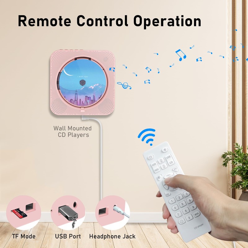 MICOCIOUS Portable CD Player with Bluetooth Desktop CD Player for