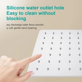 AULEEND Square Shower head, High Flow Stainless Steel Square Rainfall Shower Head, High Pressure Design Even at Low Water Flow (Chrome)