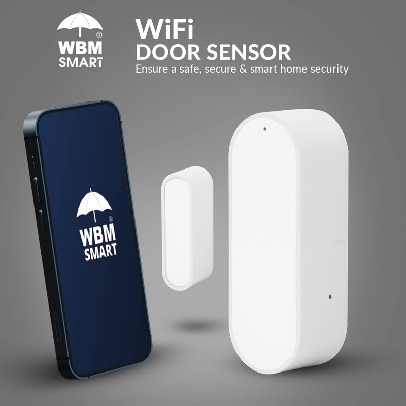 WBM WiFi Door Sensor, Alarm Contact Sensor, Easy Installation Home