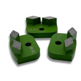 Diamond Metal Bonds sharktooth Med - 16 Grid (3-Piece Set) Compatible with Newgrind Rhino RX7, RS150, RM350, RL500, RLP800, RXL1000, RXLP1500-Premium Quality-Grind Concrete with Ease