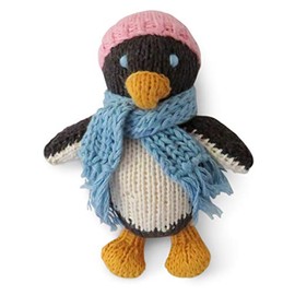 Hand-Knitted Penguin Soft Toy in a Beanie Hat