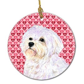 Caroline's Treasures SS4481CO1 Maltese Ceramic Ornament, 3 in, Multicolor