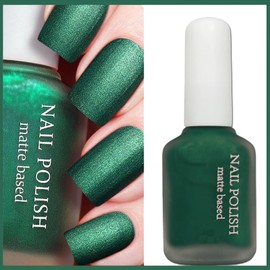 KAHSOSE Emerald Green Matte Nail Polish, Matte Green Glitter Nail Polish, Rapid Dry Nail Polish Green, Forest Green Nail Polish Matte, Green Fingernail Polish Gift for Women Men Girls