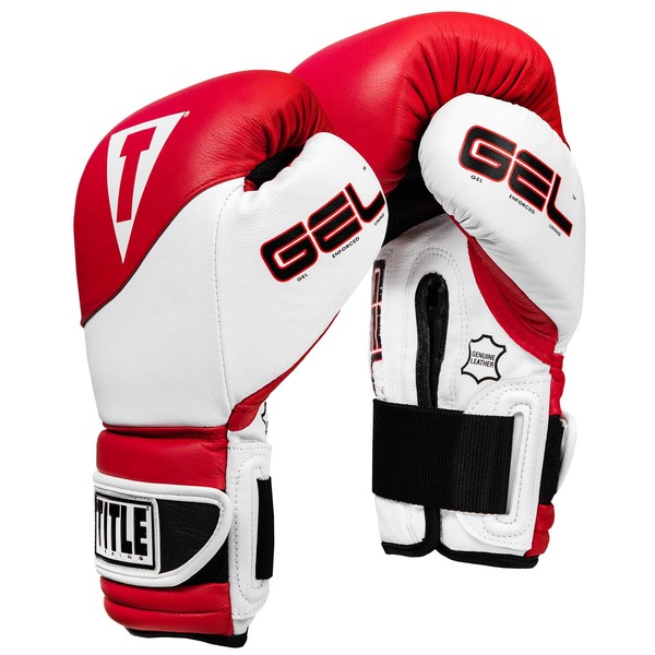 Title Boxing Gel Suspense Training Gloves, Red/White, 12 oz