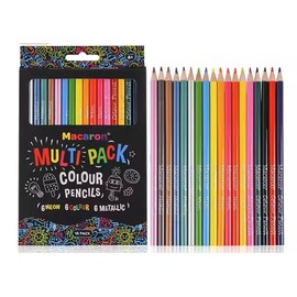 Macaroni Multi-Pack Color Pencils, 18 Neon, Color & Metallic Pencils