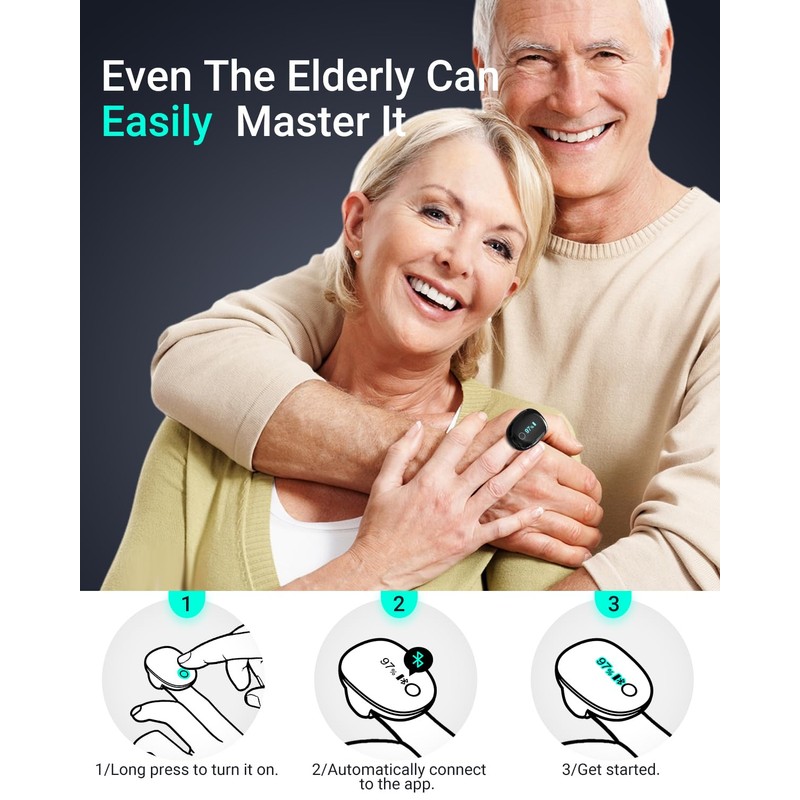 HOLFENRY 50G Ring Pulse Oximeter Fingertip | Continuous Oxygen Monitor