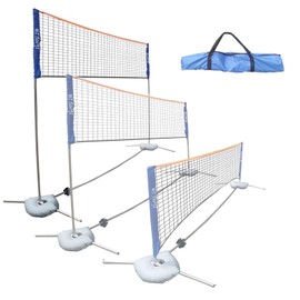 Portable Height Adjustable Badminton Volleyball Tennis Net Set Multi-Purpose Sports Equipment with Poles Stand and Carry Bag for Kids Adult Outdoor Exercise 4.1m/13ft