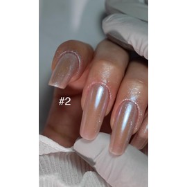 Erma Pearl Chrome Nail Powder, Iridescent Aurora Powder, Metallic Mirror Effect Pigment, Pearlescent Mermaid Pigment, Glitter Dust Kit for Nail Art Decoration, Resin Craft (#5, 15 Gramm)