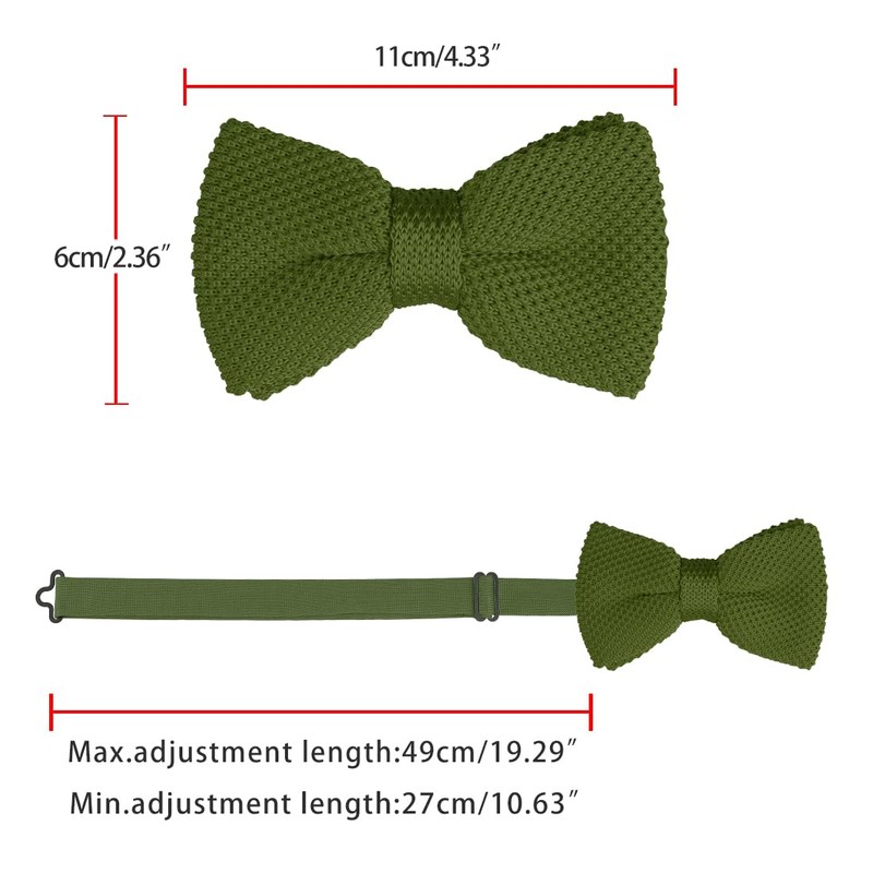 Allegra K Knit Bowtie, Bowtie Ribbon, Wedding, Graduation, Adjustable, Men's,