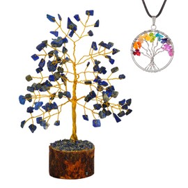 Lapis Lazuli Crystal Tree - Money Trees - Tree of Life - Hippie Gifts for Women - Feng Shui Decor - Crystal Gifts - Spiritual - Crystal - Blue Stone Tree - Crystal Decor - Home Décor - Gem Tree