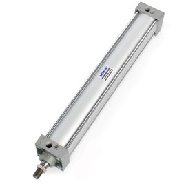 Baomain Pneumatic Air Cylinder SC 63 x 500 PT 3/8, Bore: 2 1/2 inch, Stroke: 20 inch, Screwed Piston Rod Dual Action