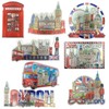 8 London Souvenirs Shiny Photo Magnets - Union Jack British