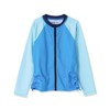 Lands' End Girls Chlorine Resistant Long Sleeve Zip Front Rash