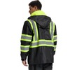 Hi Vis Rain Jacket for Men,Waterproof Class 3 Safety Rain