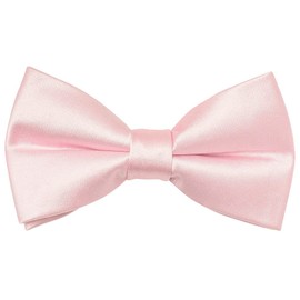TIES R US Pre Tied Baby Pink Satin Boys Bow Tie and Pocket Square Age 4-7
