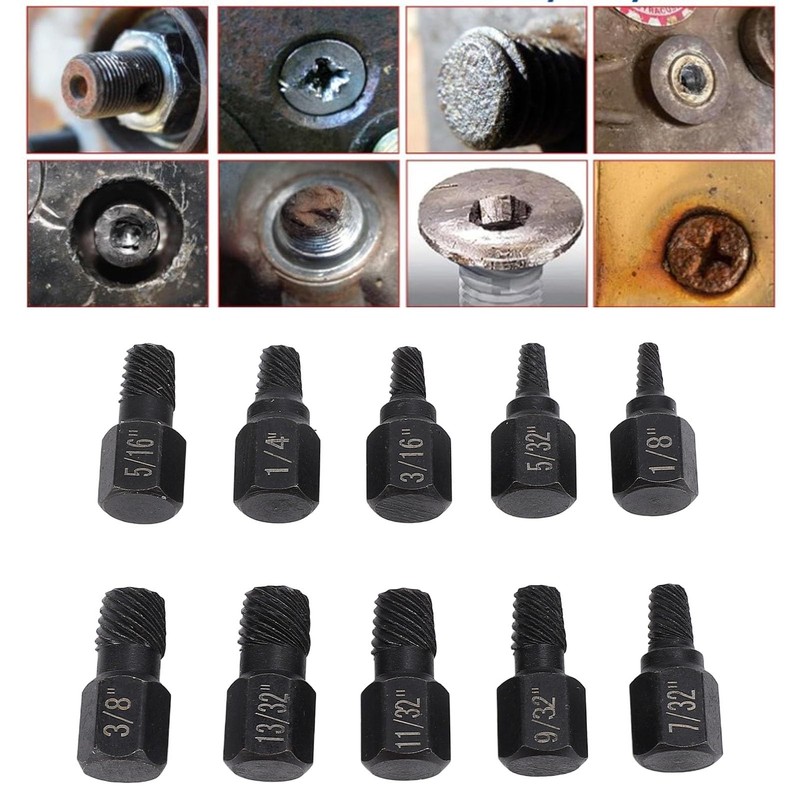 Juego de Extractores de Tornillos de 10 Piezas, Herramientas de