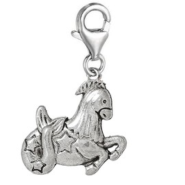 Sexy Sparkles Zodiac Signs Clip On For Bracelet Charm Pendant for European Charm Jewelry with Lobster Clasp (Choose From Menu) (Aries Charm Bead)