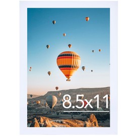 JCJMY 8.5x11 Picture Frame White for Wall Hanging or Tabletop, Wall Mounting Horizontally or Vertically, 8.5 x 11 Wall Gallery Poster Photo Frame with Shatter Resistant Plexiglass, White