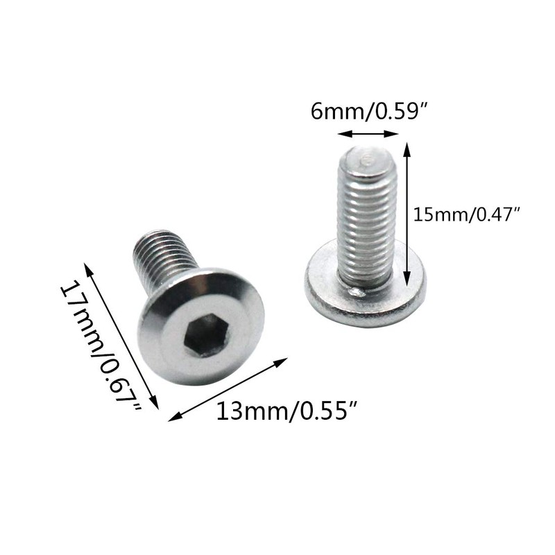 Biaungdo M6x15mm Stainless Steel Flat Head Hex Socket Cap Bolts