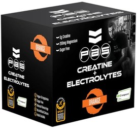 PAS Nutrition Creatine + Electrolytes - 30 Sachets | 5g Creapure® Creatine Monohydrate | Electrolyte Blend | Vegan | Sugar-Free | Orange Flavor
