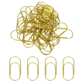 PATIKIL 50pcs 2inch Paper Clip, 50mm Large Paper Clip Cute Huge Metal Clips Rust-Proof Strong Durable Bulk Big for Office, Gold