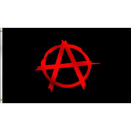 DMSE Anarchy Anarchists Punk Flag 3X5 Ft Foot 100% Polyester 100D Flag UV Resistant (3'X5' Ft Foot)