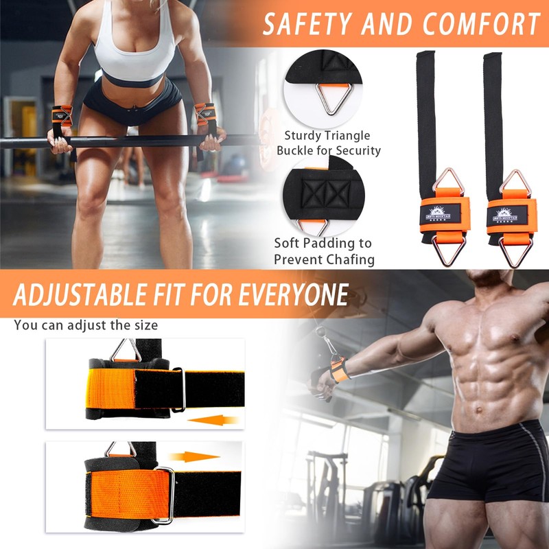 Lights Mountain Wrist Cuffs Weight Lifting Straps – Heavy-Duty Cable