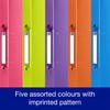 Oxford A4 Ring Binders, Assorted Colours, 5 Flexible 2-Ring Folders,