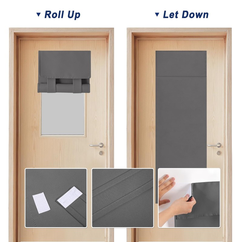 BETTELOOM Small Solid Cozy Blackout Door Window Curtains, Quick and