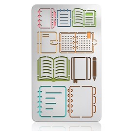 UNICRAFTALE Wood Burning Metal Stencils Templates Mini Notebook and Book Reusable Template for Scrapbooking Photo Album Decorative Embossing Paper Card