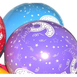 Happium 12 Inch Latex Balloons, Assorted, Age 6, Birthday Balloons Number 6, Pack of 10 Multicoloured Dinosaurs