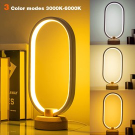 AIEHOUSE Modern Desk lamp LED Wood Table Lamp, Bedroom Bedside Night Light, Dimmable Led Lighting, Creative Home Decor, Unique House warmging Gift