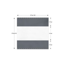 Covers & All Outdoor Clear Panel Curtain, 12 oz Vinyl Outdor Curtains for Patio, Waterproof & Weather Resistant Tarp with Brass Grommets for Pergola, Porch, Gazebos, Balcony (8' H x 8' W Feet, Gray)