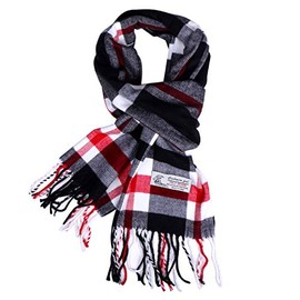 TZ Promise Men Women Tartan Plaid Check Stewart Scottish Soft Warm Winter Cashmere Feel Scarf (Classic Black Plaid)