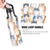 Wasserflasche mit Strohhalm, Wasserfarbe, Katze, Edelstahl, Wasserflasche für Reisen, Sport,