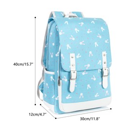 Leaper Bunny Backpack Laptop Backpack Rabbit Bag School Bag Satchel Purple L