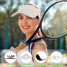 ViEinkaufen 3PCS Sun Visor Hat for Women, Golf Visor Hat Adjustable Ponytail Baseball Cap Empty Top Sun Visor Hat for Cycling Fishing Tennis Running Sport Jogging Visor Hats for Men Women Multicolour