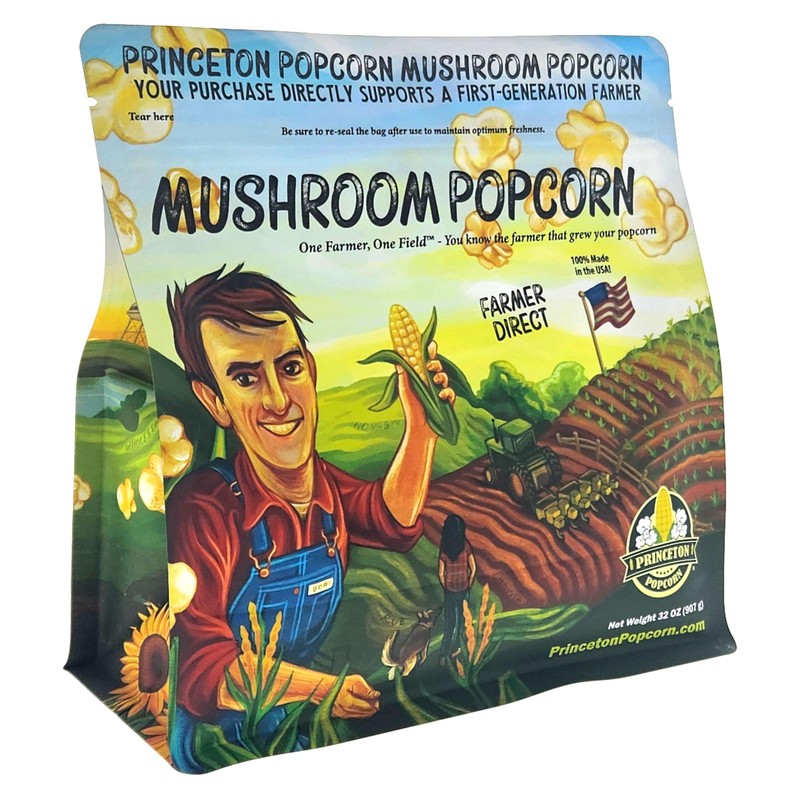 Princeton Popcorn Yellow Mushroom Popcorn Kernels - Easy-Eating, Extra Large