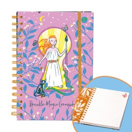 moses. Basically It's Magic Nightsky Notebook - Ruled Entry Book with Magic Design, Spiral Bound, Hardback Cover and Glitter Elastic Band, 150 Pages Diary