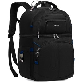 Cooler Backpack,Double Deck Leak Proof Cooler Bag,Insulated Backpack Cooler Lunch Backpack for Men Women,Black & Blue
