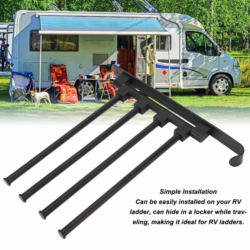 RV Clothes Drying Rack Aluminum Multifunctional Drilling Free Wind Proof