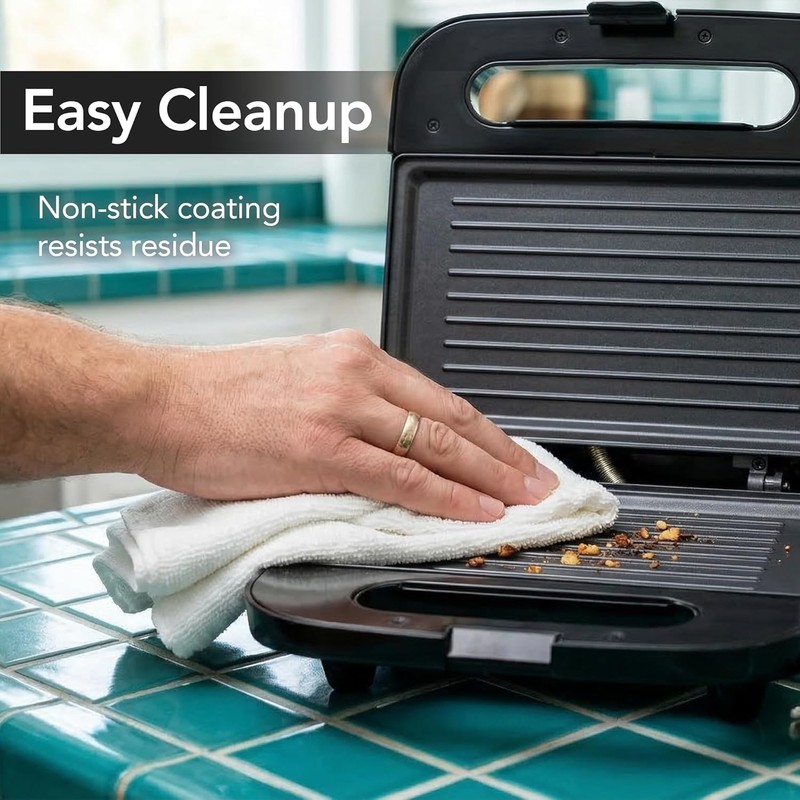 OVENTE Electric Panini Press Grill with Nonstick Plates, LED Indicator