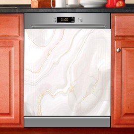 White Grey Gold Marble Dishwasher Magnet Cover Sticker Magnetic Refrigerator Panel Front Door Fridge Microwave Decal Decorative Vinyl