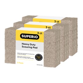 Natural Scouring Pad Non-Scratch Sisal Plant Based Scrubber Cleaning Scrub Pads, Eco-Friendly Reusable Kitchen Scrubbing Pad Pack of 9, by Superio