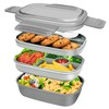 MKAVOE Bento Box Adult Lunch Box, 3-in-One Stackable Lunch Box