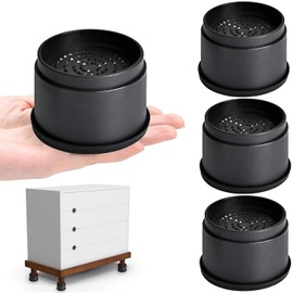 4 Elevadores De Muebles Cama/Nevera,1 Pulgadas,Patas De Muebles Redondos Elevadoras,Protege Suelos Pies de Mesa y Silla,Escritorio,Cama,Elevador Antid